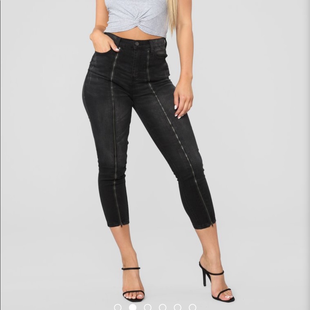 FASHION NOVA high rise zip front jeans